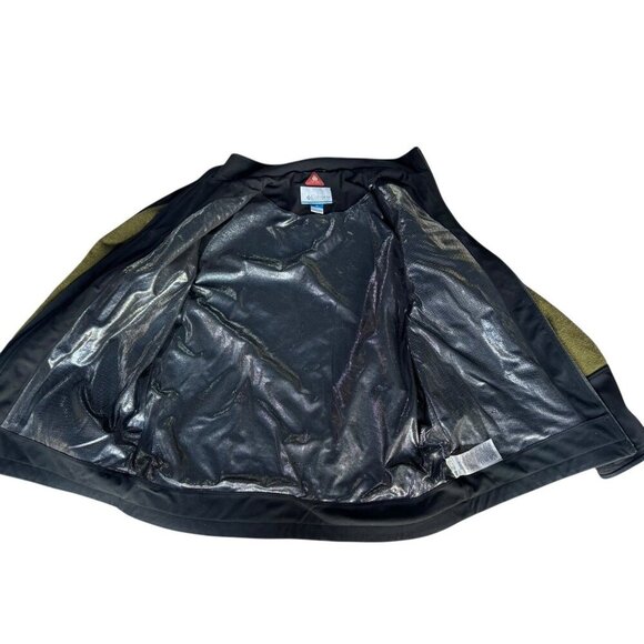 Columbia Men's Sz L Grade Max Softshell Jacket Bronze Green Omni Heat Wool Blend - Picture 13 of 14